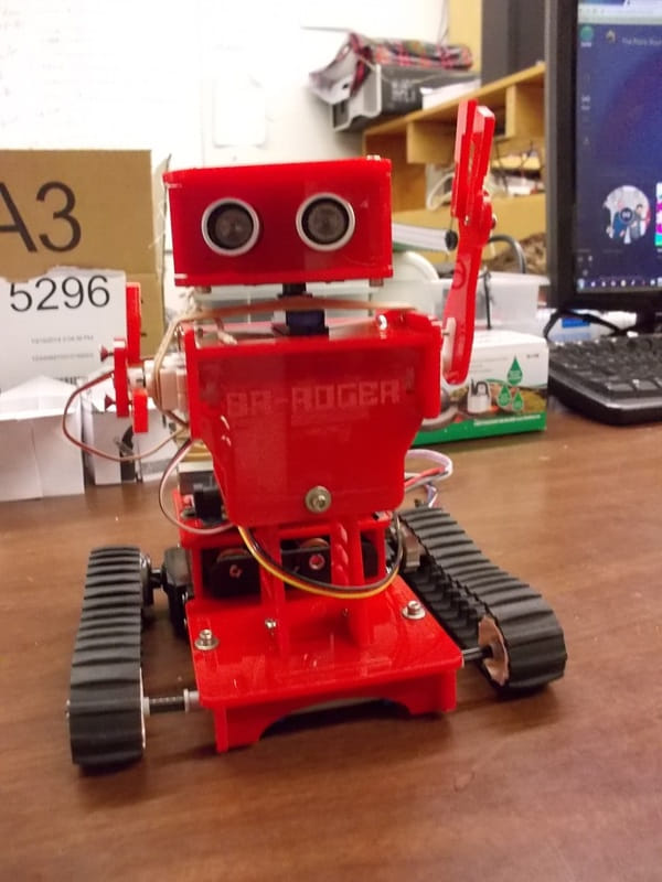 Little Red Tracked Humanoid Robot — image 2