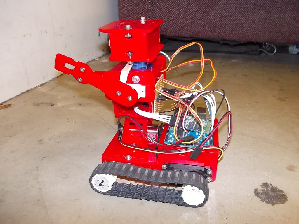 Little Red Tracked Humanoid Robot — image 4