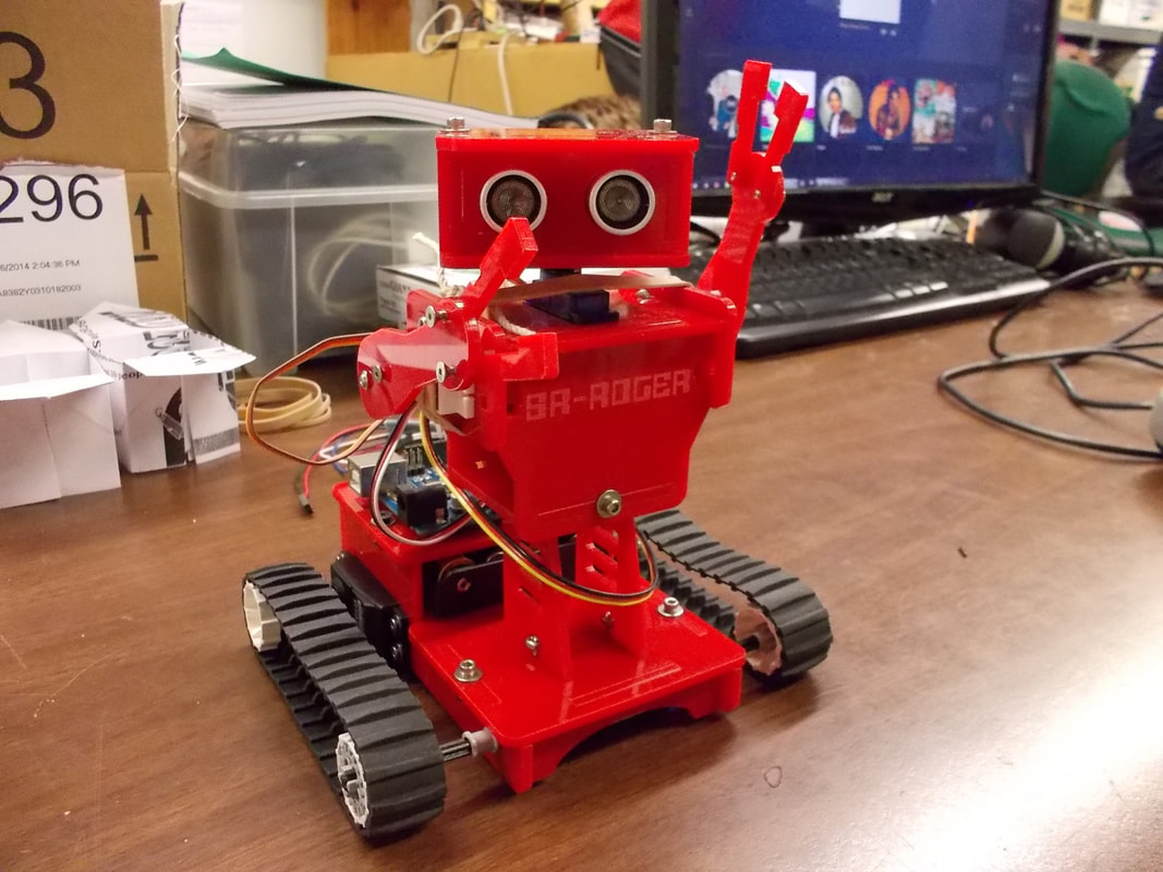 Little Red Tracked Humanoid Robot